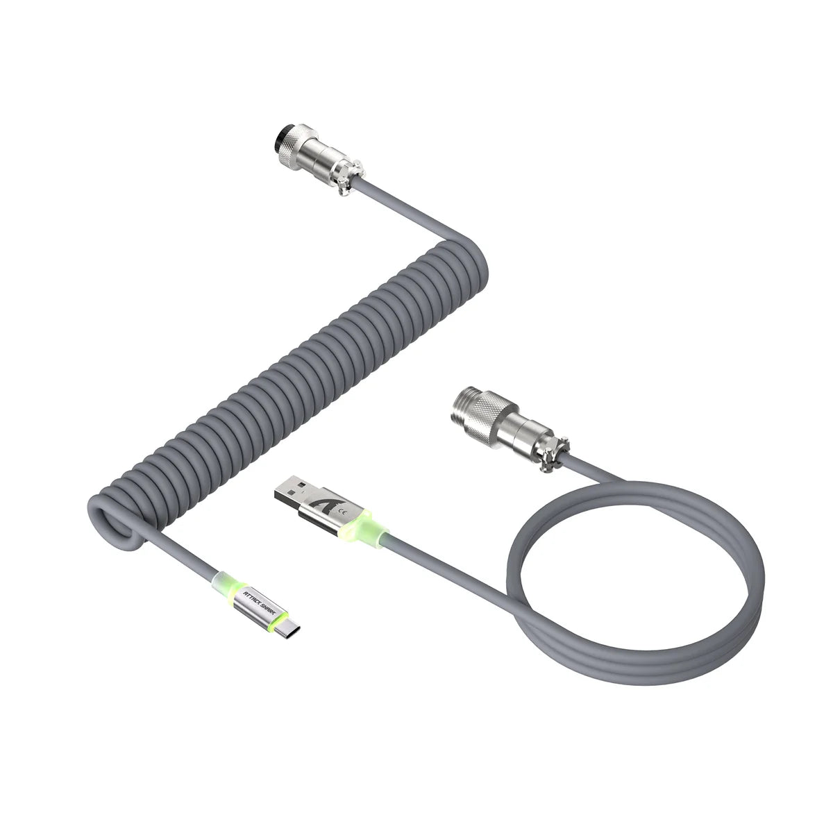ATTACK SHARK C01 Ultra — Coiled Aviator Mechanical Keyboard Cable