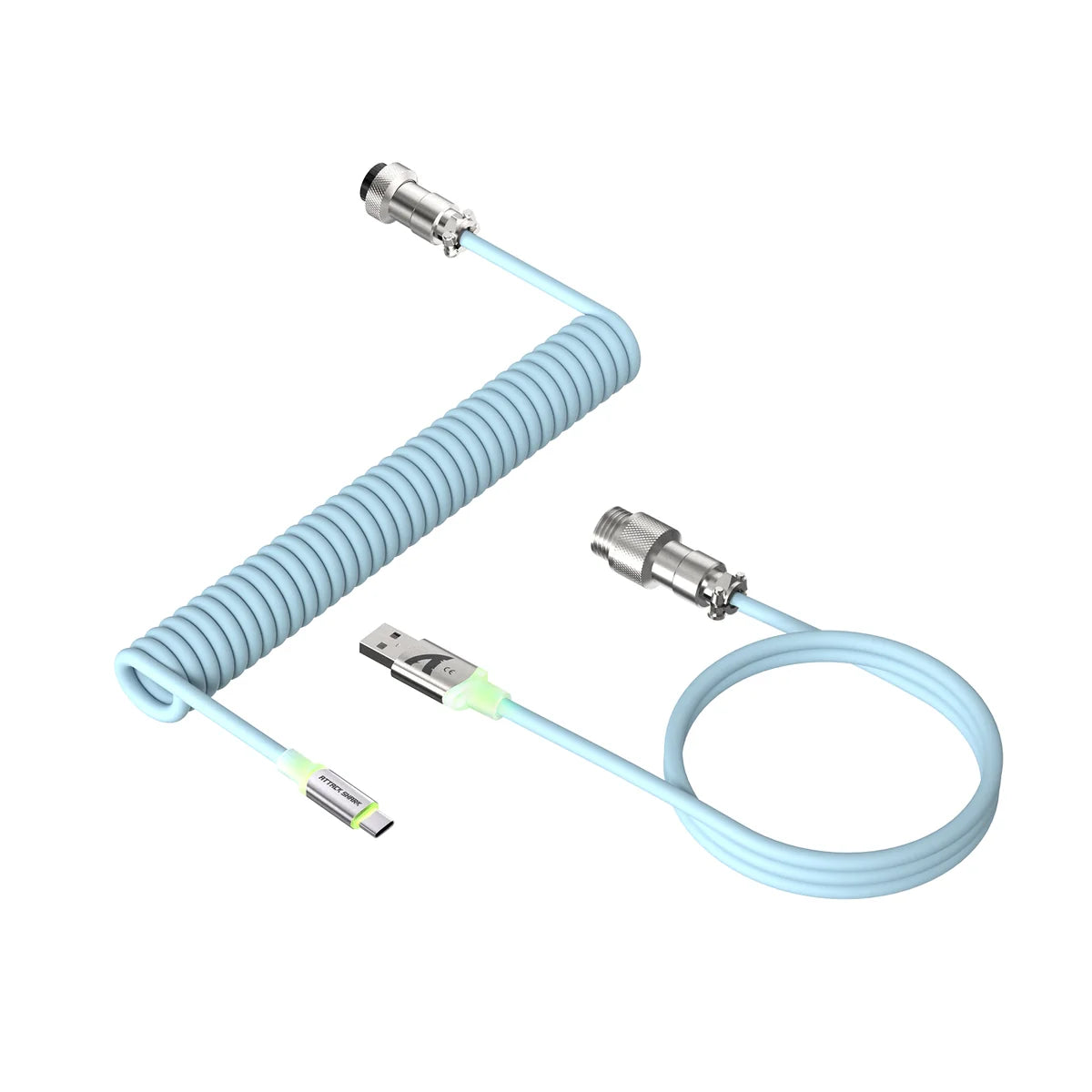 ATTACK SHARK C01 Ultra — Coiled Aviator Mechanical Keyboard Cable