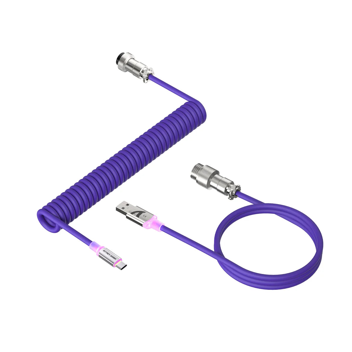 ATTACK SHARK C01 Ultra — Coiled Aviator Mechanical Keyboard Cable