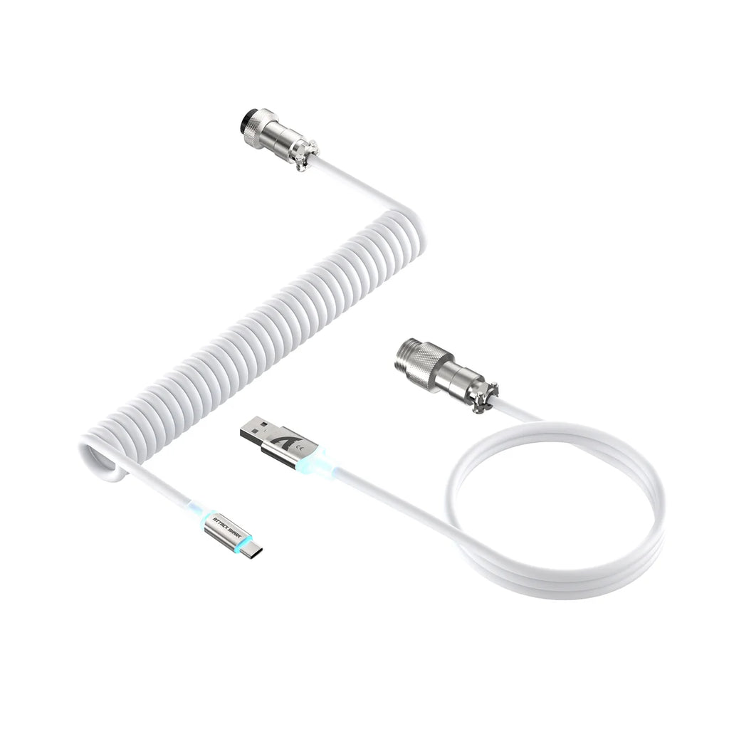 ATTACK SHARK C01 Ultra — Coiled Aviator Mechanical Keyboard Cable