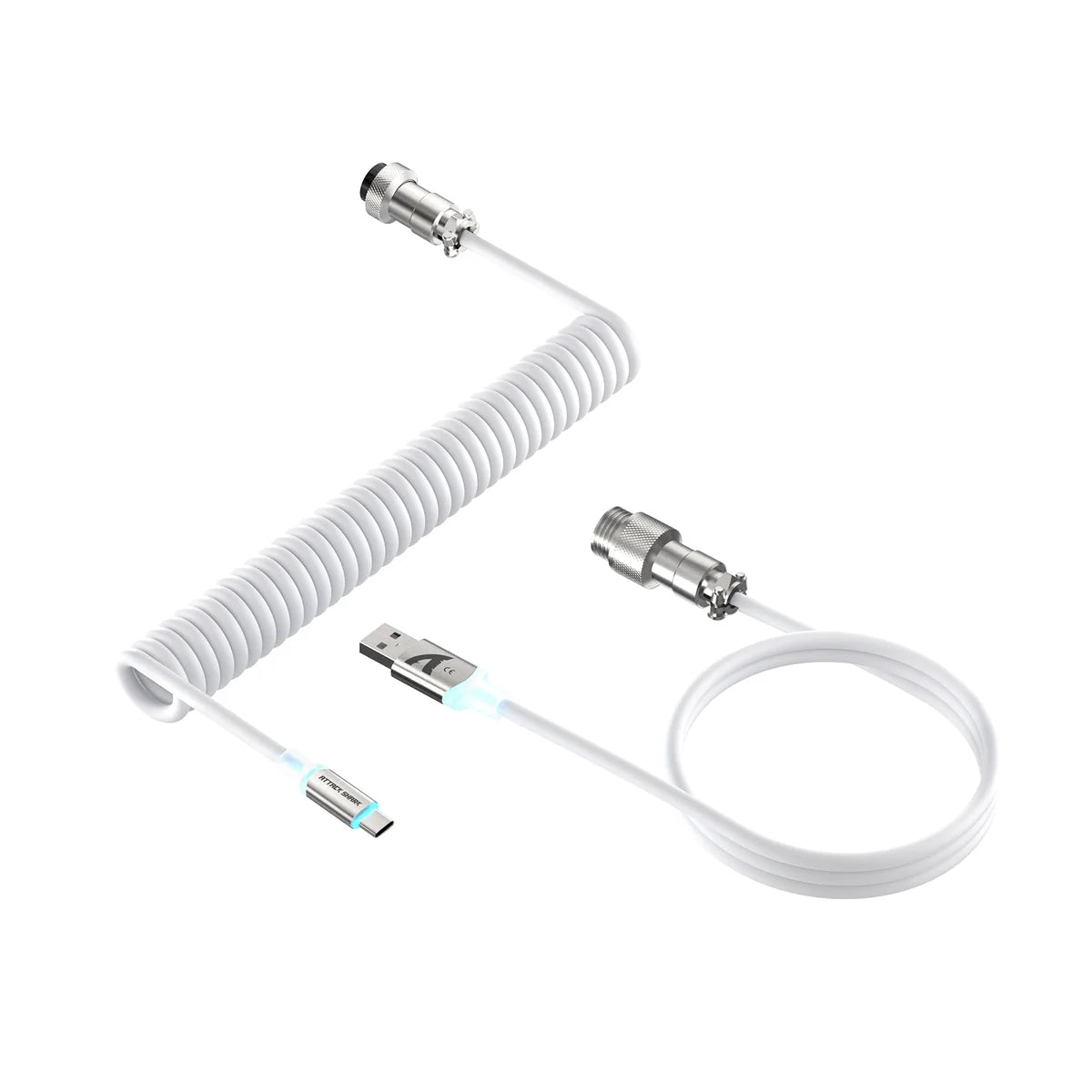 ATTACK SHARK C01 Ultra — Coiled Aviator Mechanical Keyboard Cable