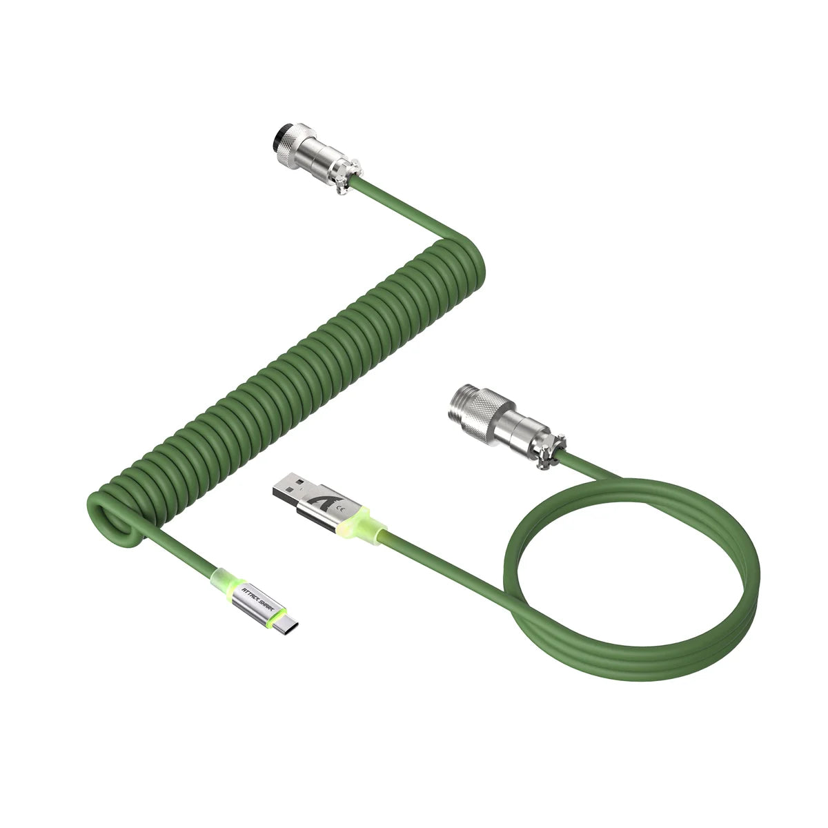 ATTACK SHARK C01 Ultra — Coiled Aviator Mechanical Keyboard Cable