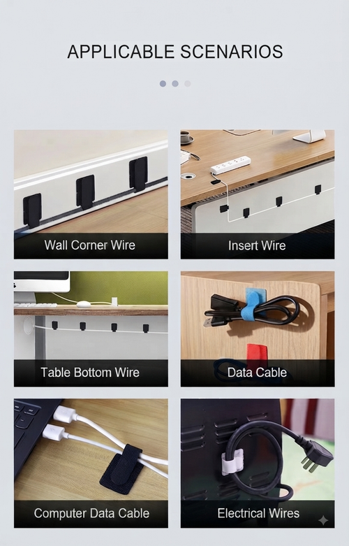 40-Piece Self-Adhesive Cable Management Clips