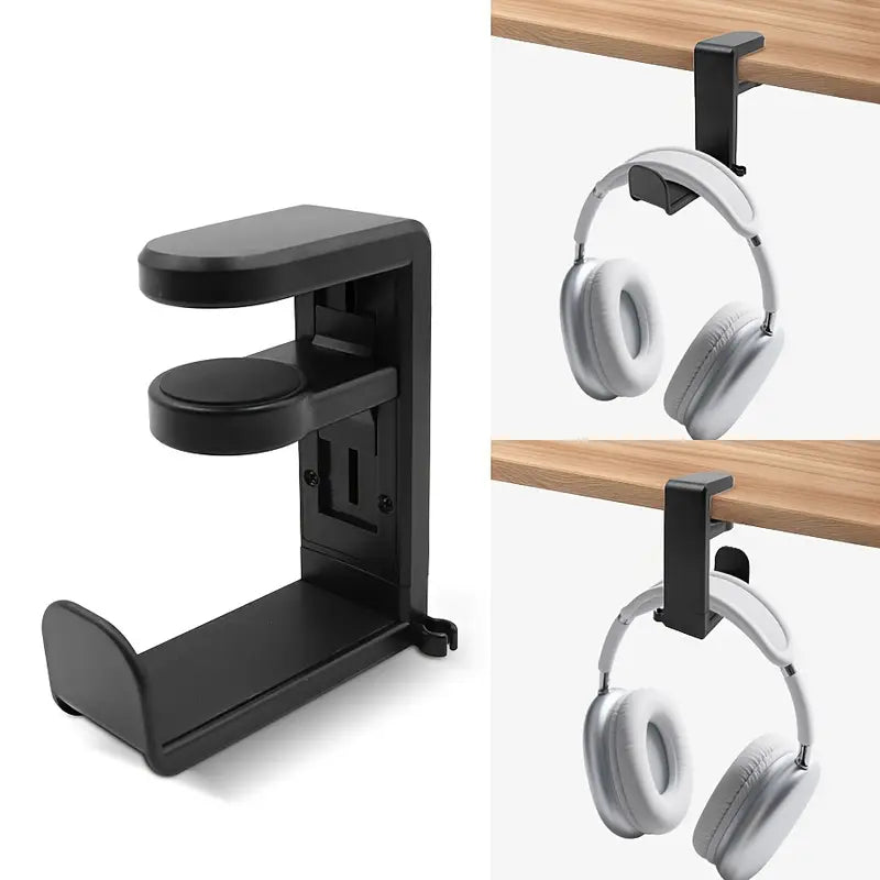 360° Rotating Under-Desk Headphone Holder
