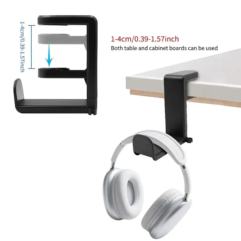 360° Rotating Under-Desk Headphone Holder