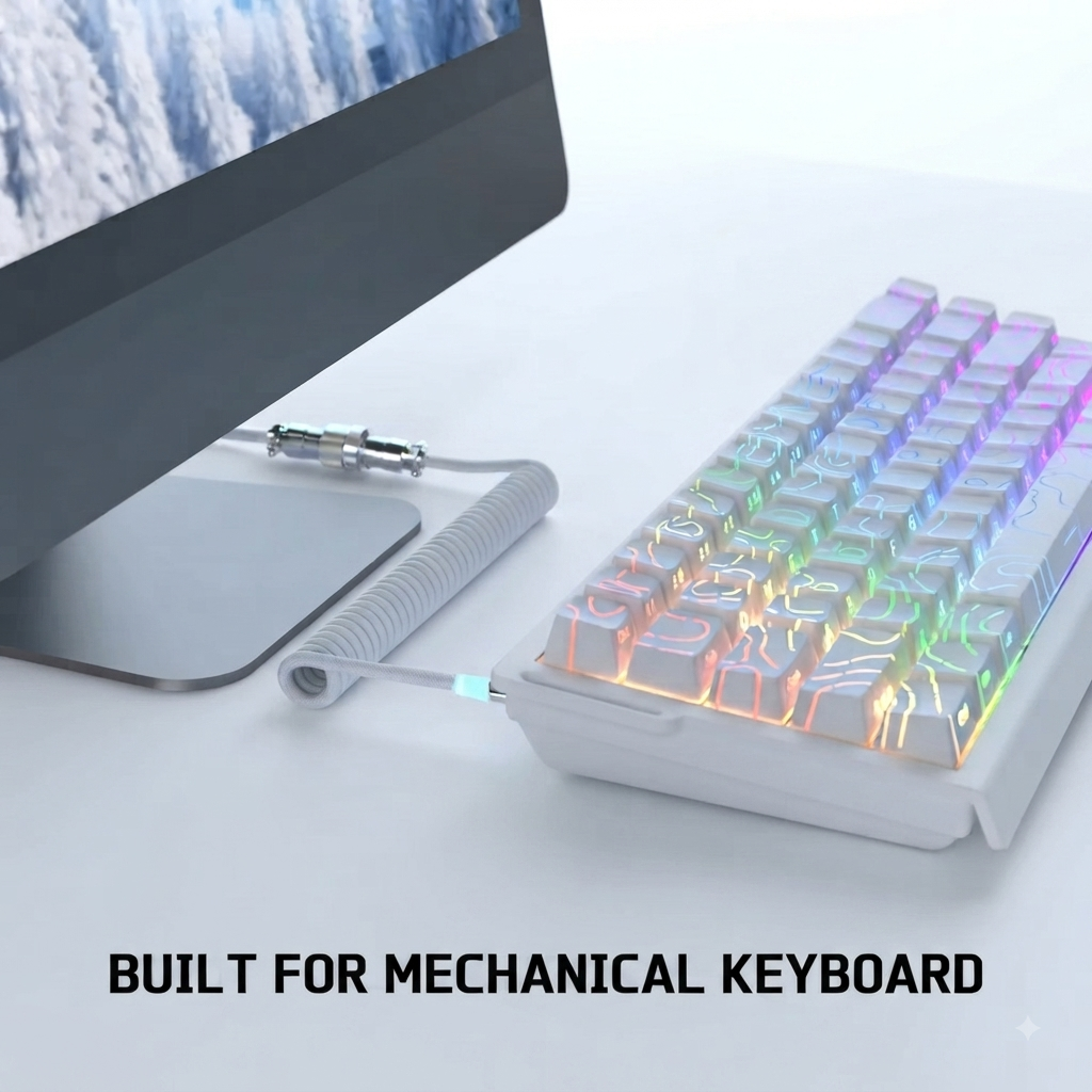 ATTACK SHARK C01 Ultra — Coiled Aviator Mechanical Keyboard Cable