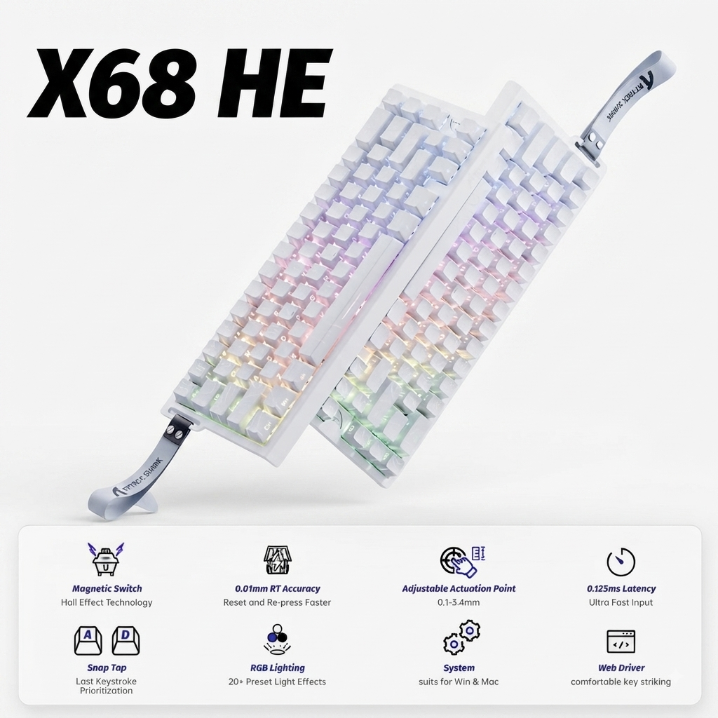 ATTACK SHARK X68 HE — Hall Effect Gaming Keyboard