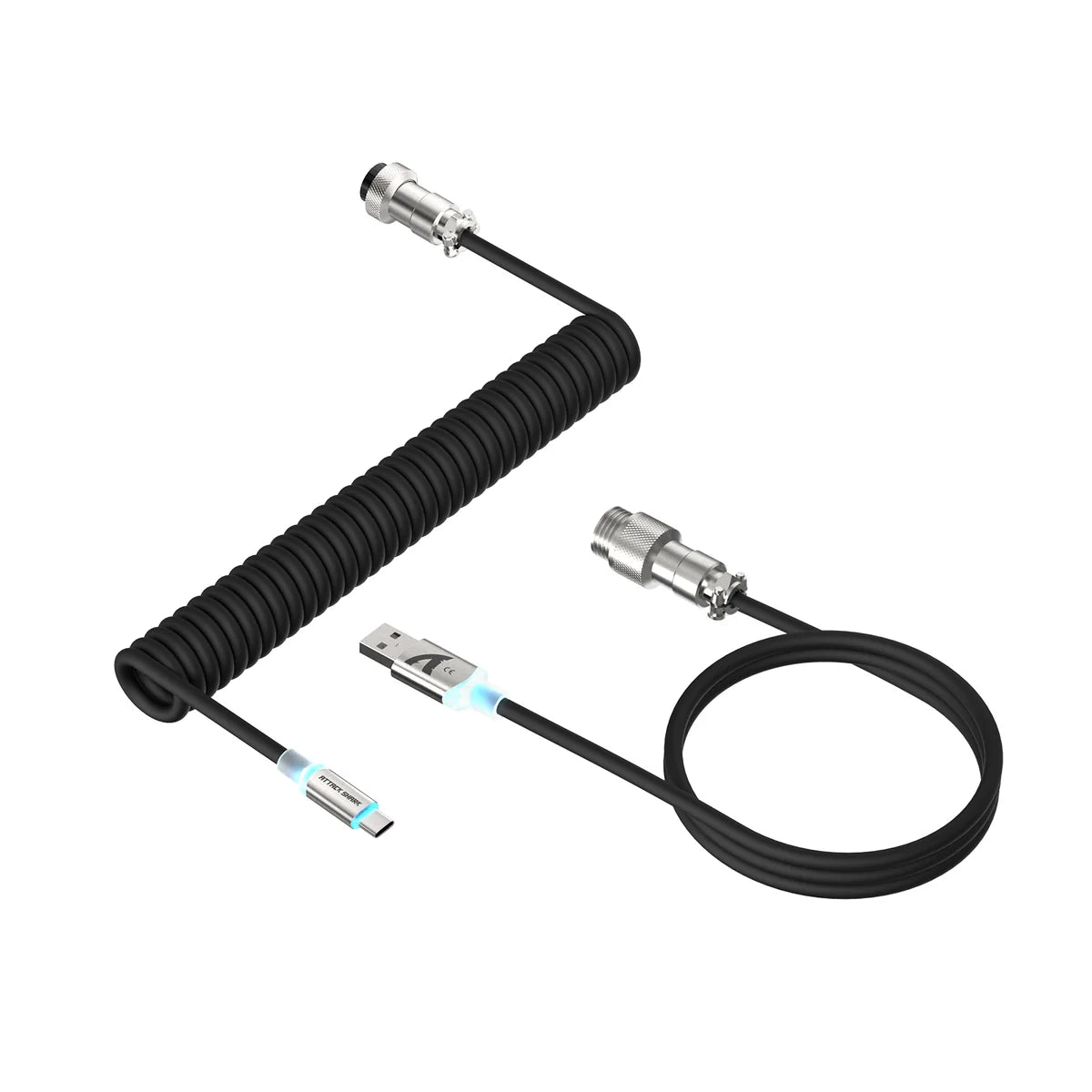 ATTACK SHARK C01 Ultra — Coiled Aviator Mechanical Keyboard Cable