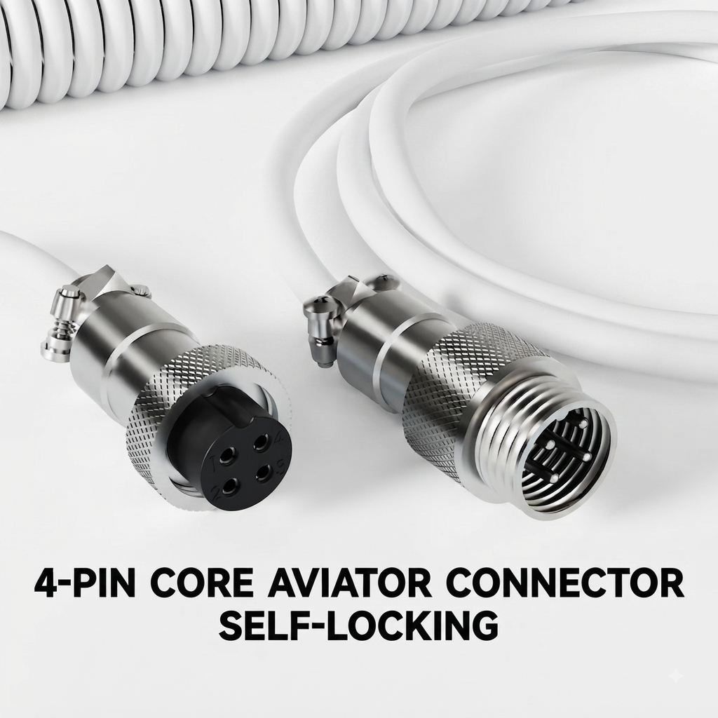 ATTACK SHARK C01 Ultra — Coiled Aviator Mechanical Keyboard Cable