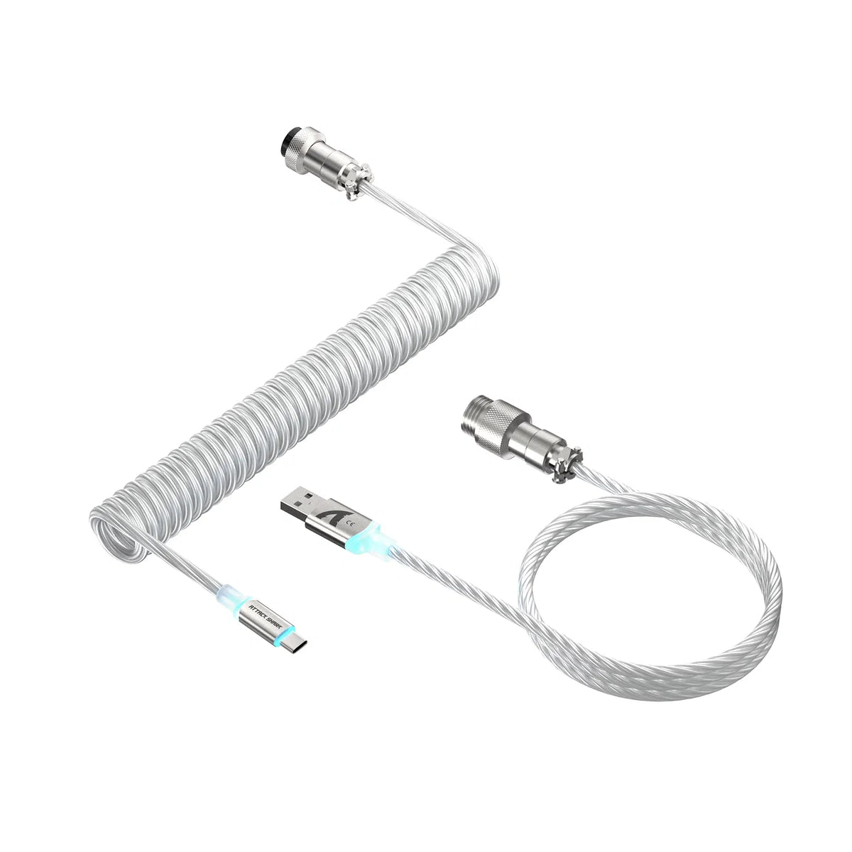 ATTACK SHARK C01 Ultra — Coiled Aviator Mechanical Keyboard Cable