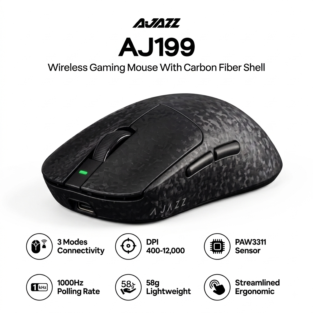 AJAZZ AJ199 Carbon Fiber Wireless Gaming Mouse
