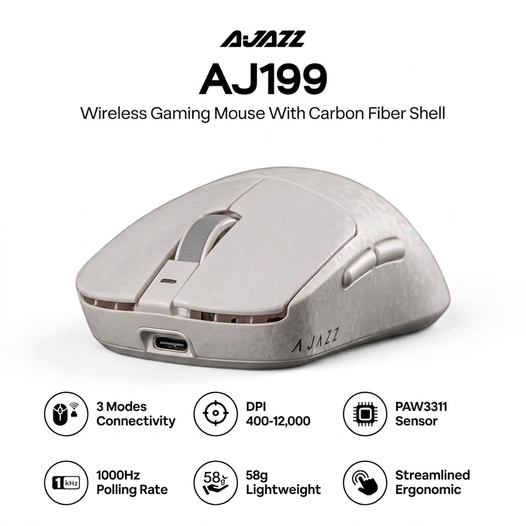 AJAZZ AJ199 Carbon Fiber Wireless Gaming Mouse
