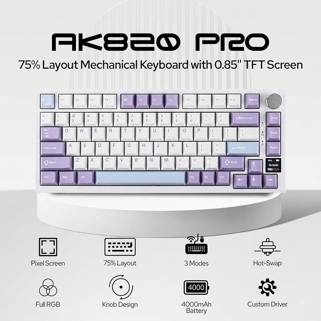 AJAZZ AK820 Pro Wireless Mechanical Gaming Keyboard