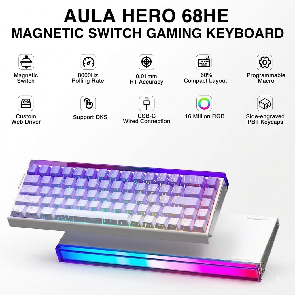 ATTACK SHARK X68 HE — Hall Effect Gaming Keyboard