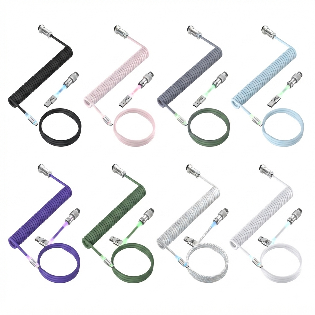 ATTACK SHARK C01 Ultra — Coiled Aviator Mechanical Keyboard Cable