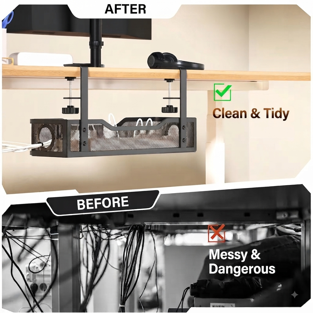 Klickers Under-Desk Cable Management Tray