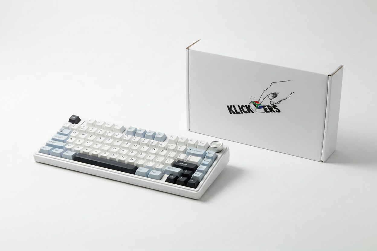 Klickers Keyboard Product Shot with Logo